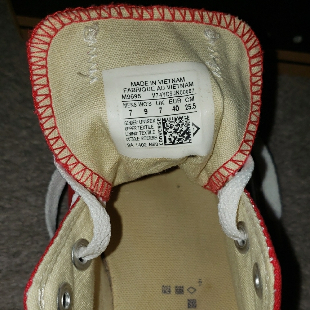 Converse Women's Classic Red and White Sneakers - Picture 2 of 3